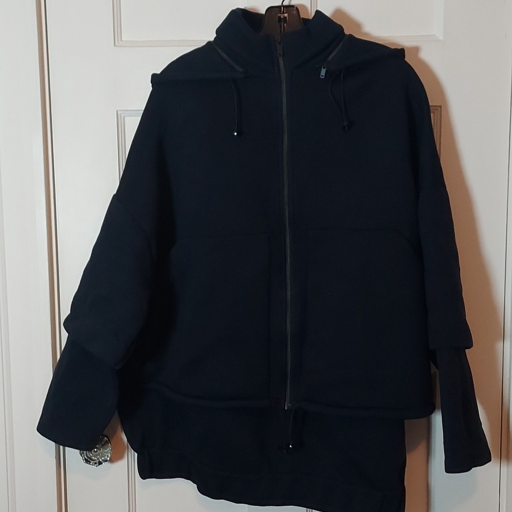 COS Women's Scuba Jacket Detachable Hoodie Navy Oversized M